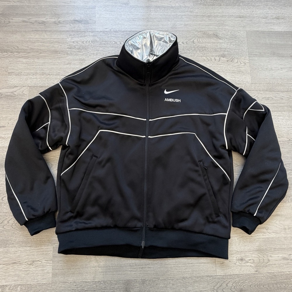 Nike x AMBUSH Reversible Jacket Women's Small Metallic Silver Black Unisex‎ Fit